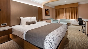 In-room safe, desk, laptop workspace, blackout drapes