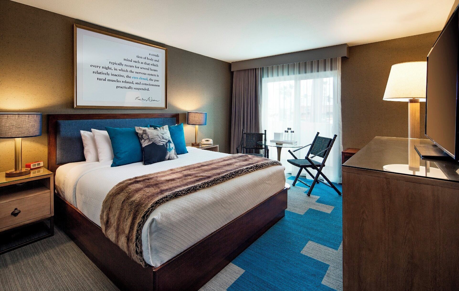 Premium bedding, down comforters, in-room safe, desk