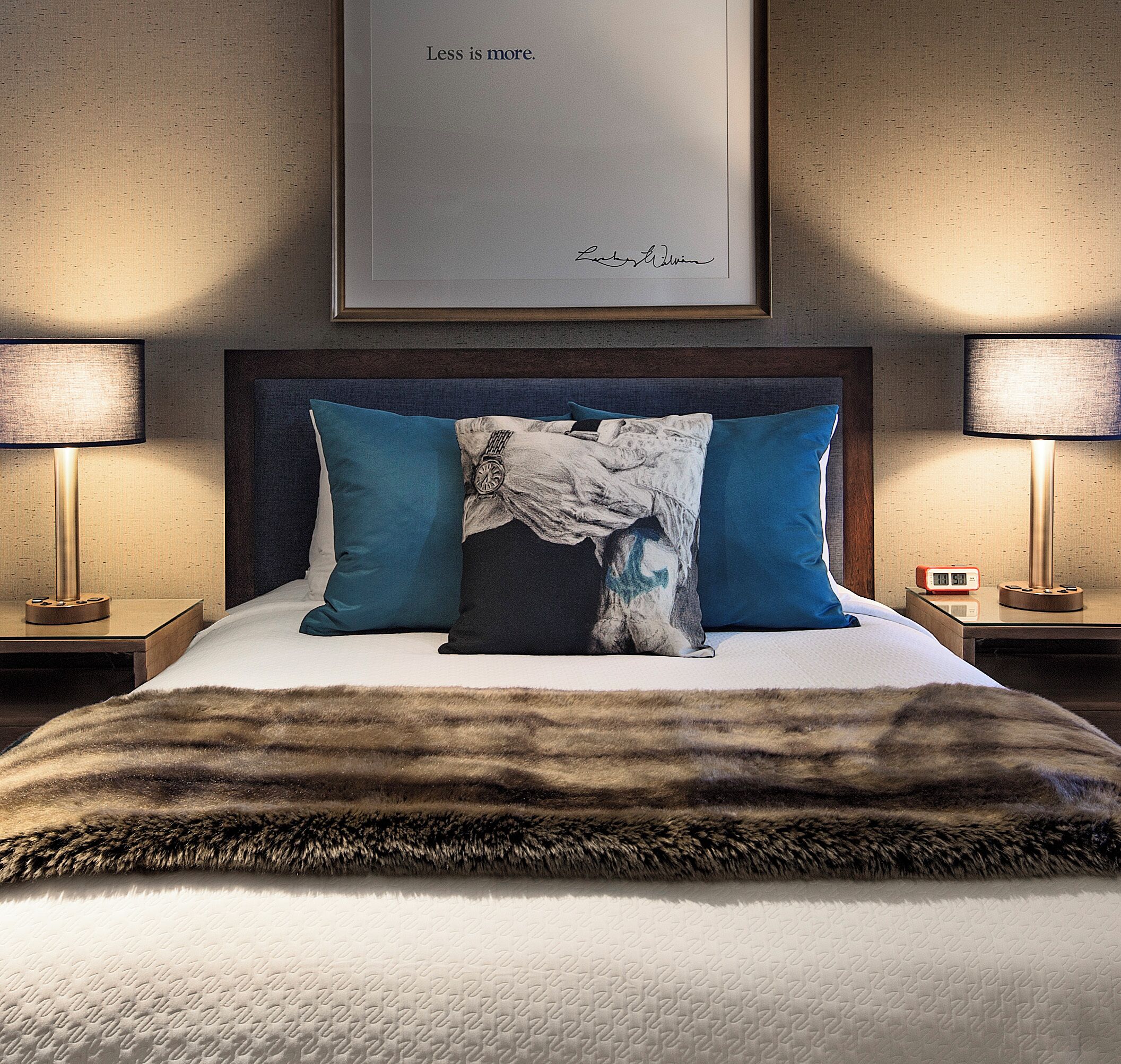 Premium bedding, down comforters, in-room safe, desk