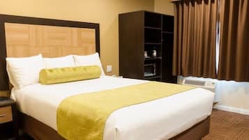 Desk, blackout curtains, iron/ironing board, free WiFi