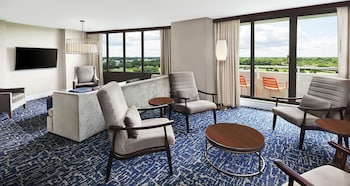 42-inch LCD TV with cable channels, TV at Hilton Chicago/Oak Brook Hills Resort & Conference Center