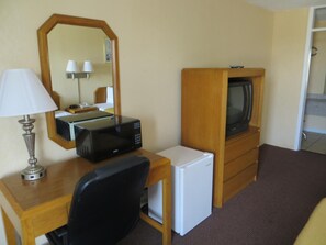 Desk, free WiFi, bed sheets