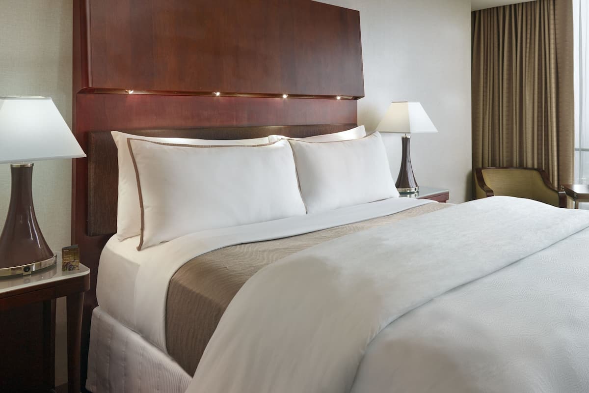 Premium bedding, down comforters, pillowtop beds, in-room safe