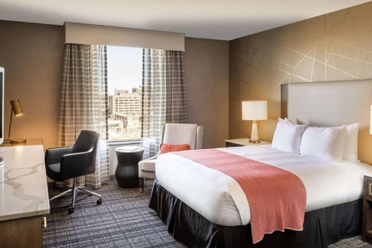 Premium bedding, down comforters, pillowtop beds, in-room safe