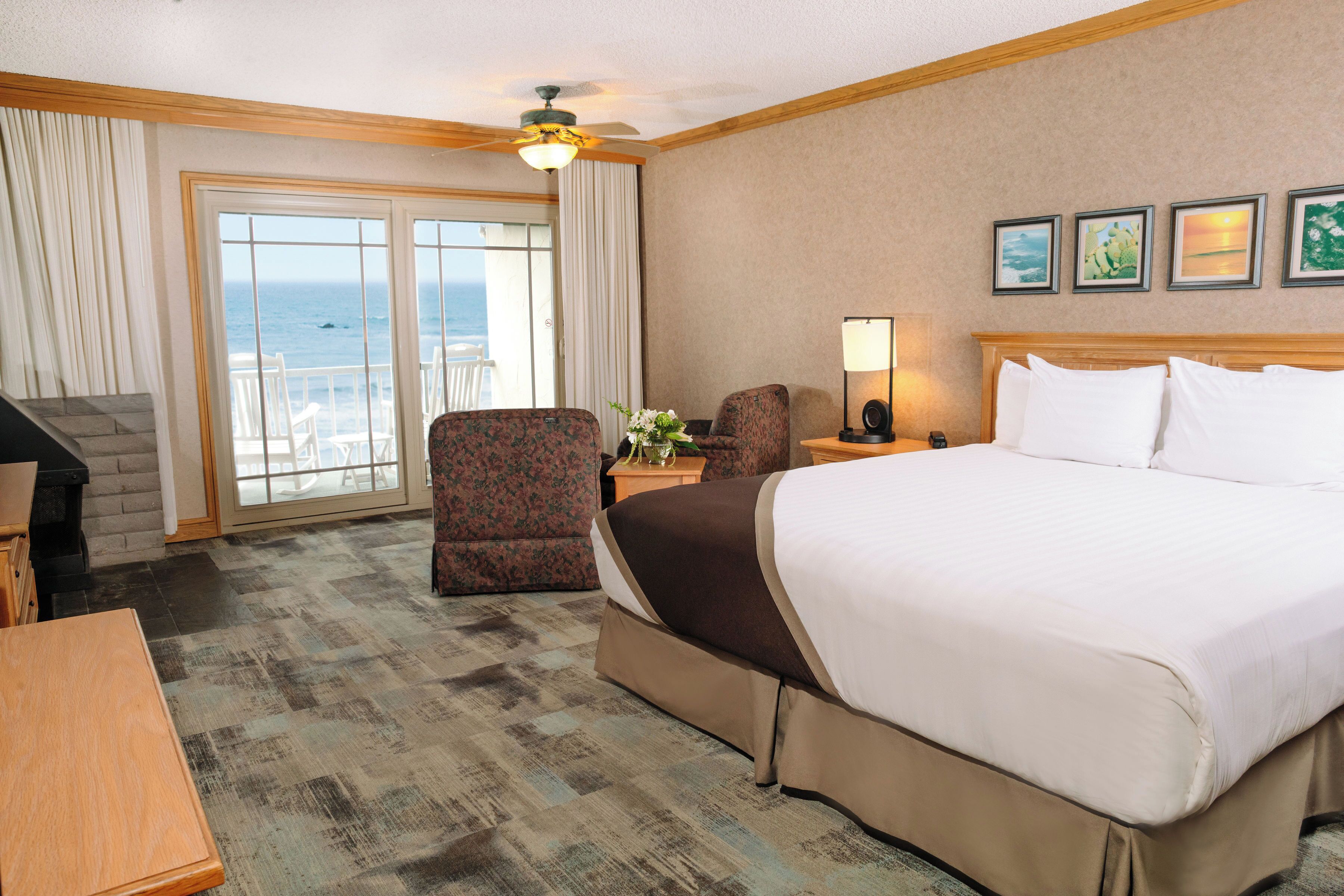 premium room, 1 king bed, oceanfront | in-room safe, individually decorated, individually furnished, desk