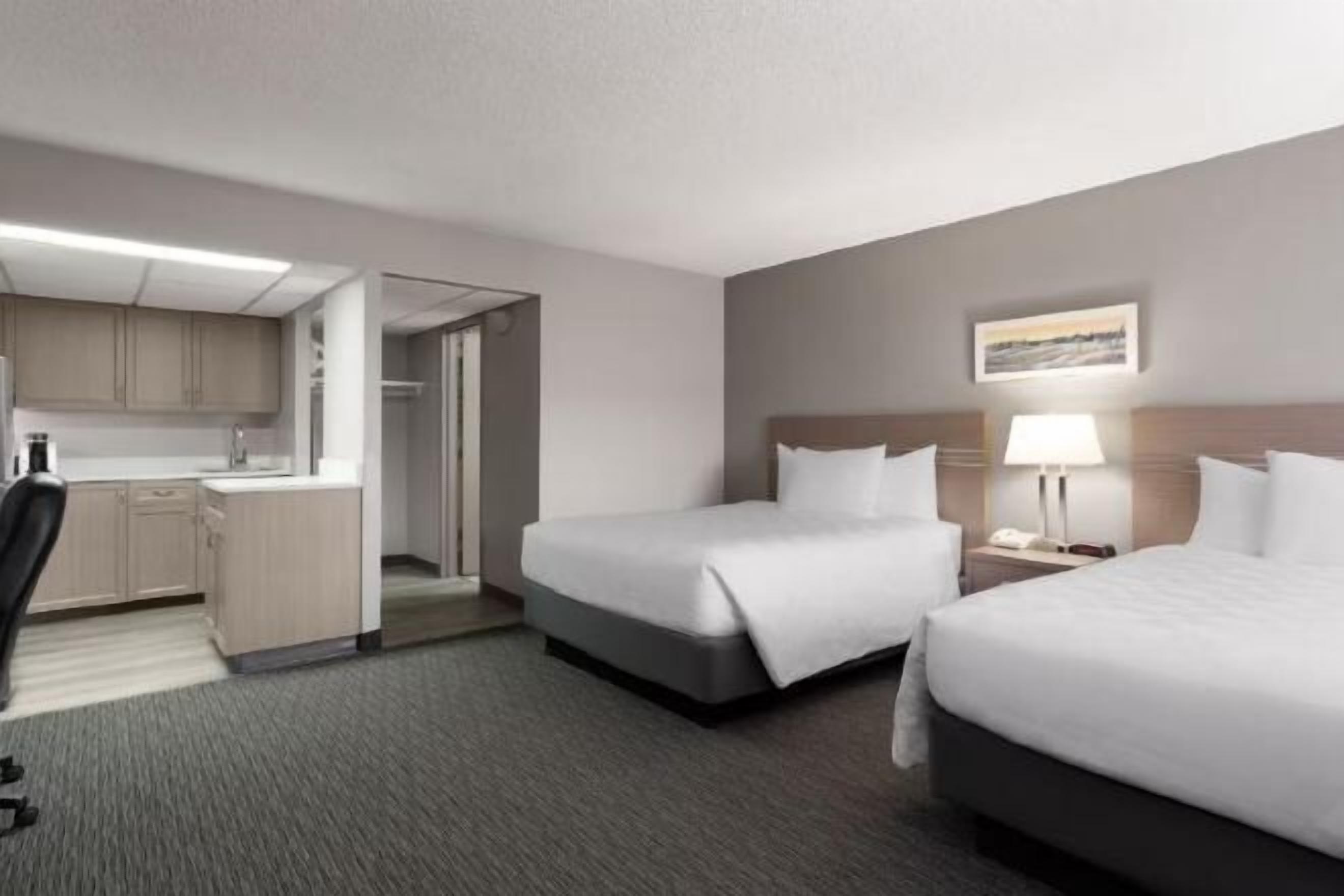 Desk, blackout curtains, soundproofing, iron/ironing board