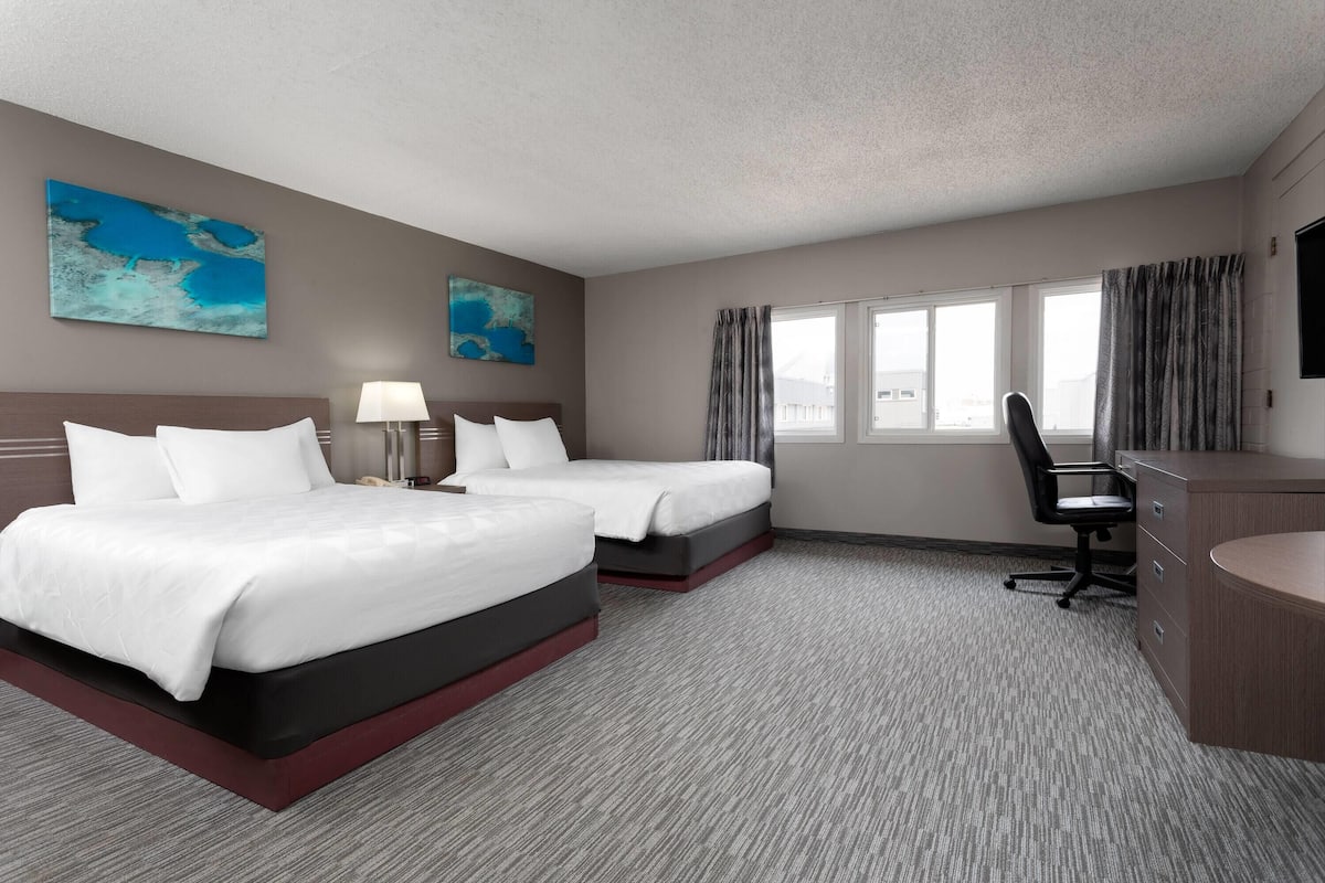 Deluxe Room, 2 Queen Beds, Non Smoking, Kitchen | Desk, blackout drapes, soundproofing, iron/ironing board