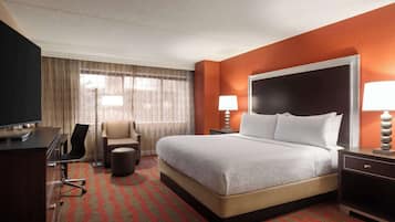 Premium bedding, in-room safe, laptop workspace, soundproofing