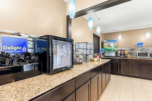 Free daily self-serve breakfast
