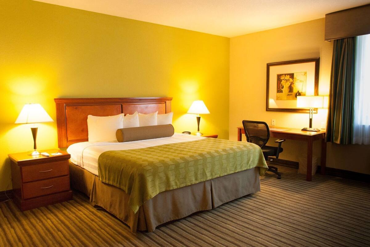 In-room safe, desk, laptop workspace, iron/ironing board