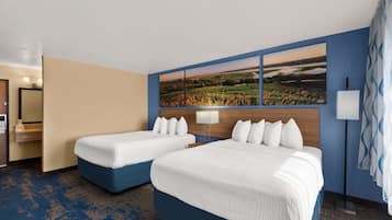 Room, 2 Queen Beds, Non Smoking | Desk, iron/ironing board, free WiFi, bed sheets