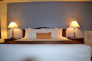 Pillow-top beds, desk, blackout curtains, iron/ironing board