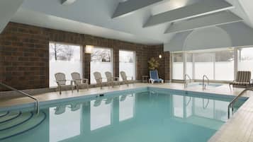 Indoor pool, open 7:00 AM to 11:00 PM, sun loungers