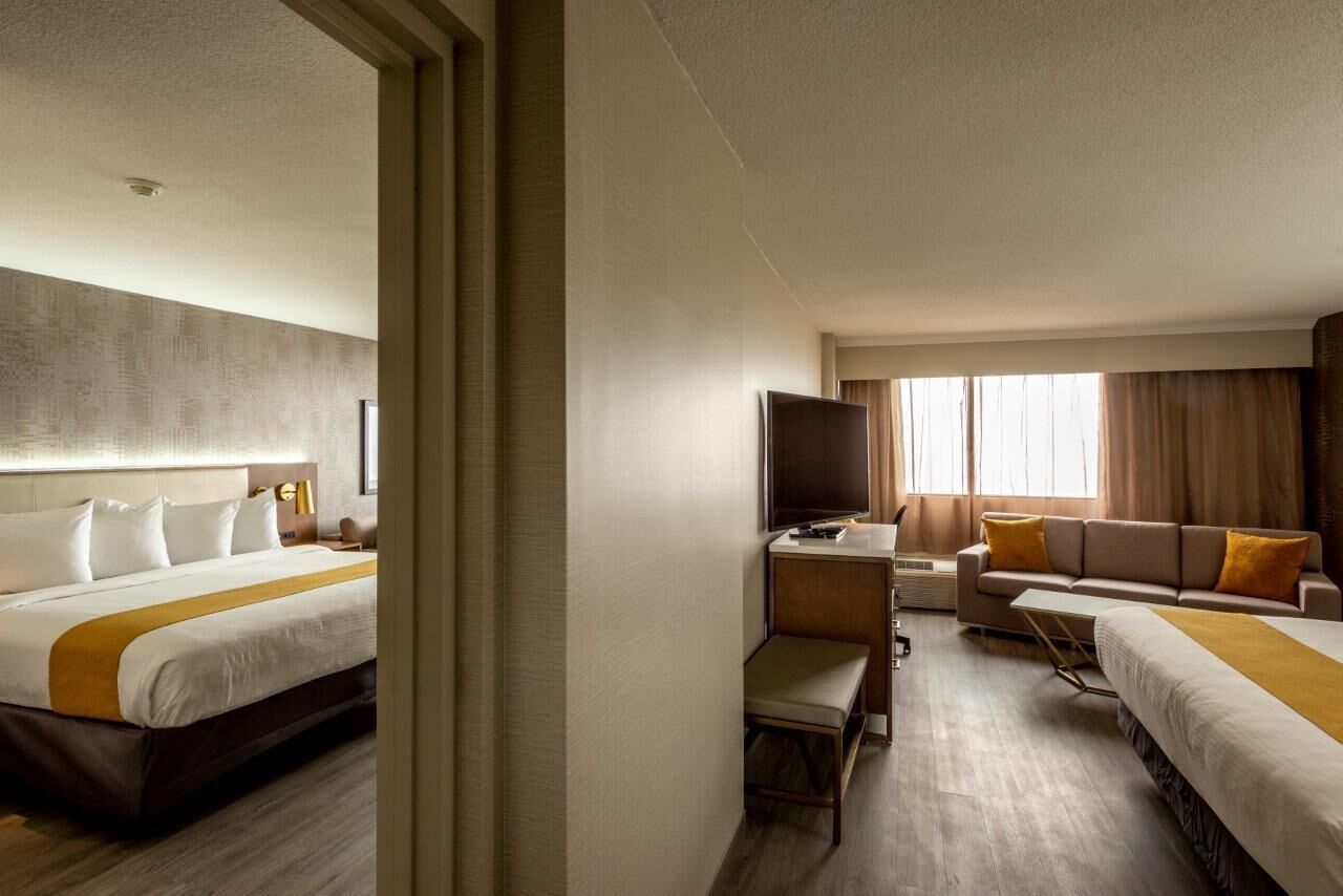 Premium bedding, Select Comfort beds, desk, blackout curtains