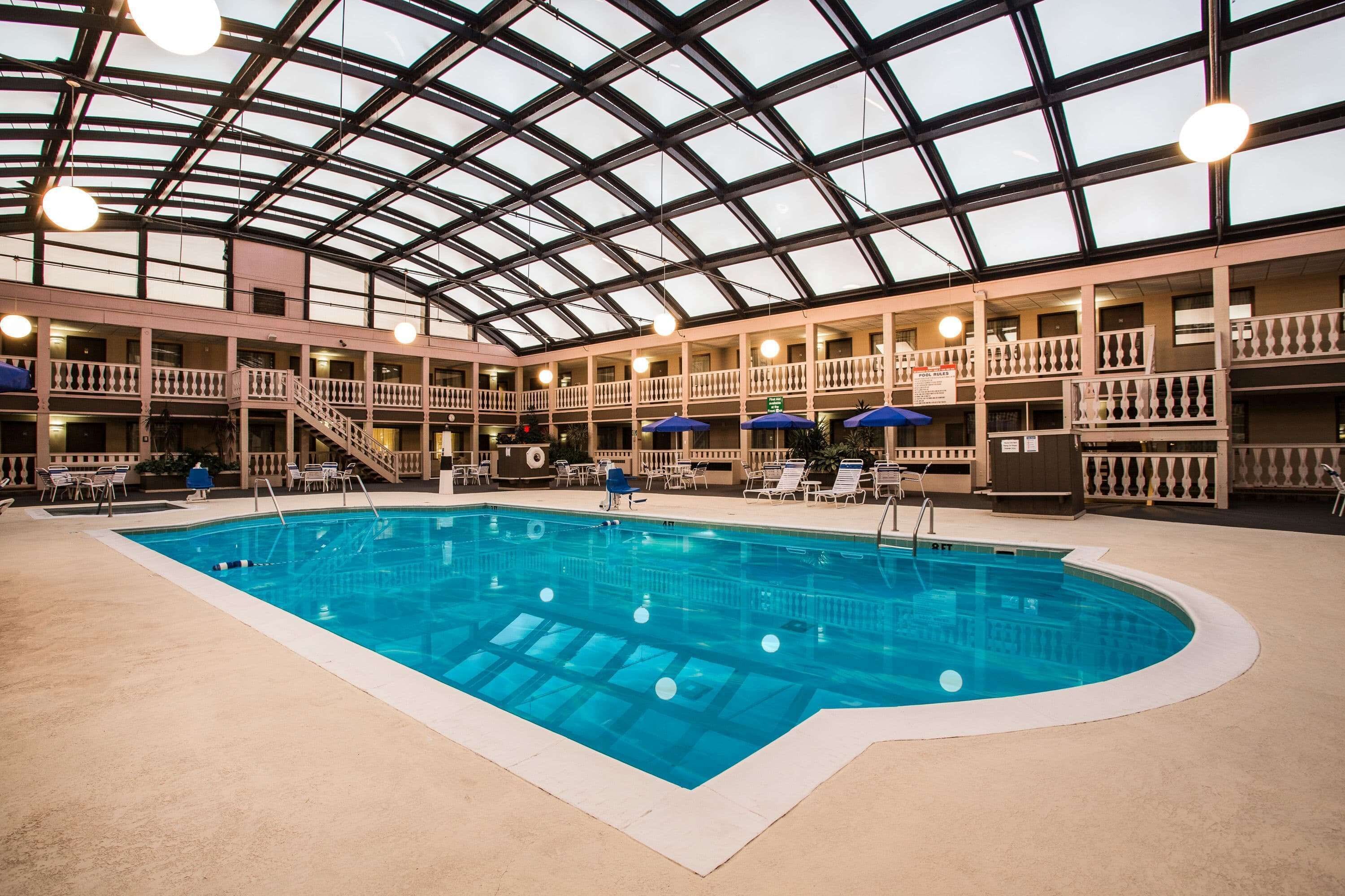 Indoor pool, open 8:30 AM to 10:00 PM, sun loungers