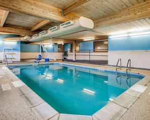 Indoor pool, open 9:30 PM to 10:00 PM, sun loungers