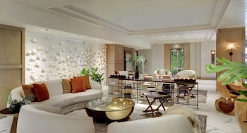 Hotel entrance and lobby at The Huntley Hotel