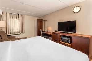 Premium bedding, pillow-top beds, desk, blackout curtains