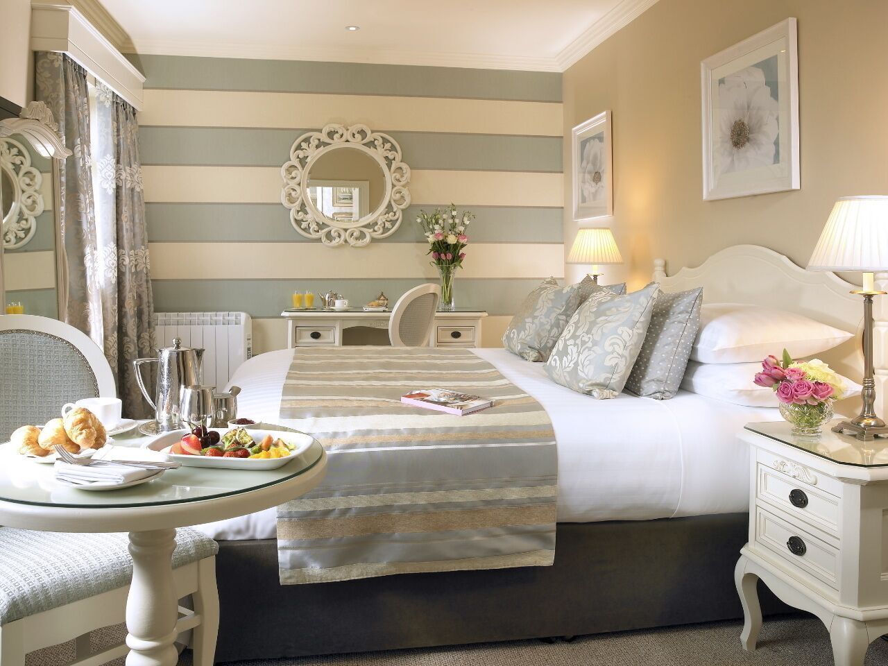 Egyptian cotton sheets, down comforters, pillowtop beds, in-room safe