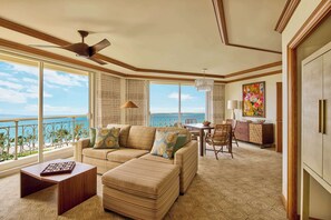 Club Suite, 1 Bedroom, Club lounge access (Napua Puakea Suite) | Living area | 65-inch TV with digital channels, table football, pay films