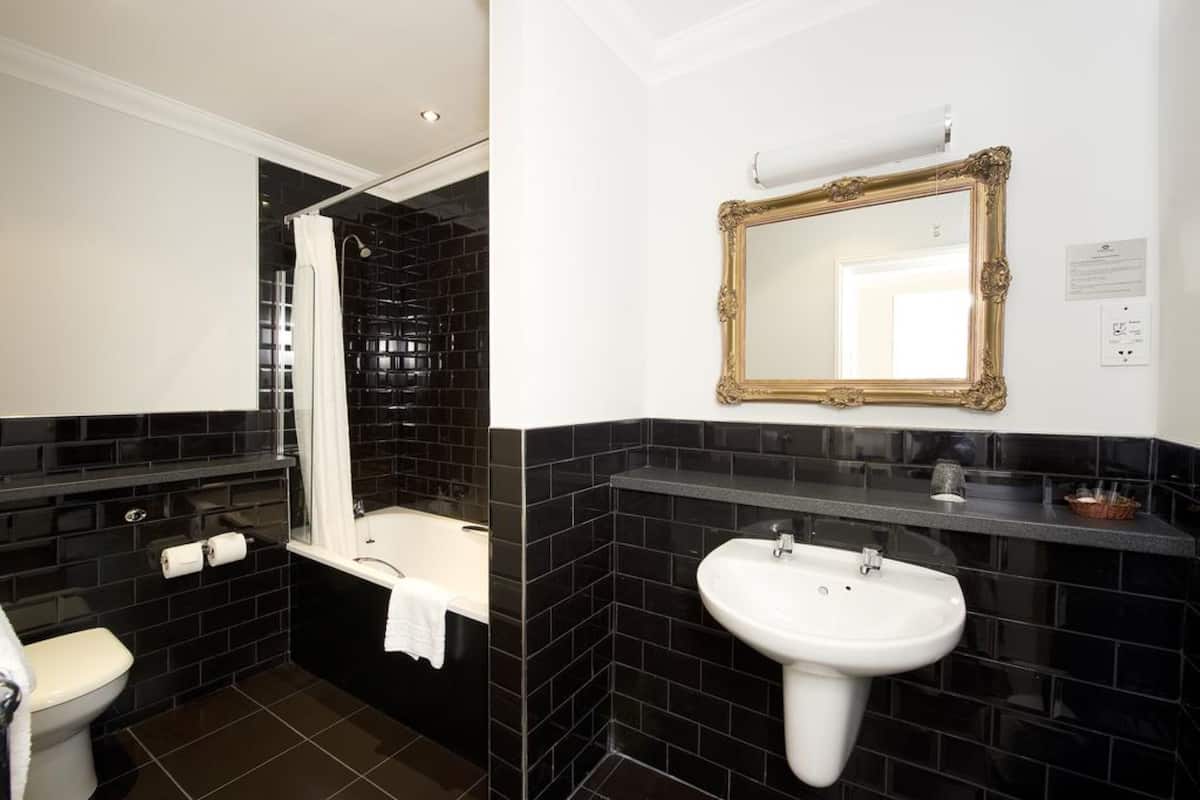 free toiletries, hair dryer, towels