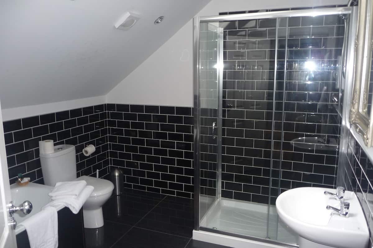 free toiletries, hair dryer, towels