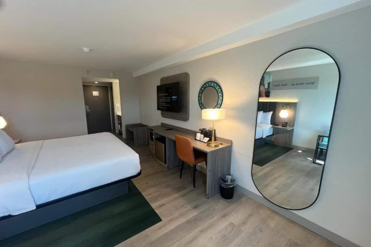 Deluxe Room, 1 King Bed, Non Smoking | Desk, soundproofing, iron/ironing board, free cots/infant beds