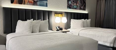 Room, 2 Queen Beds, Non Smoking | Desk, soundproofing, iron/ironing board, free cots/infant beds