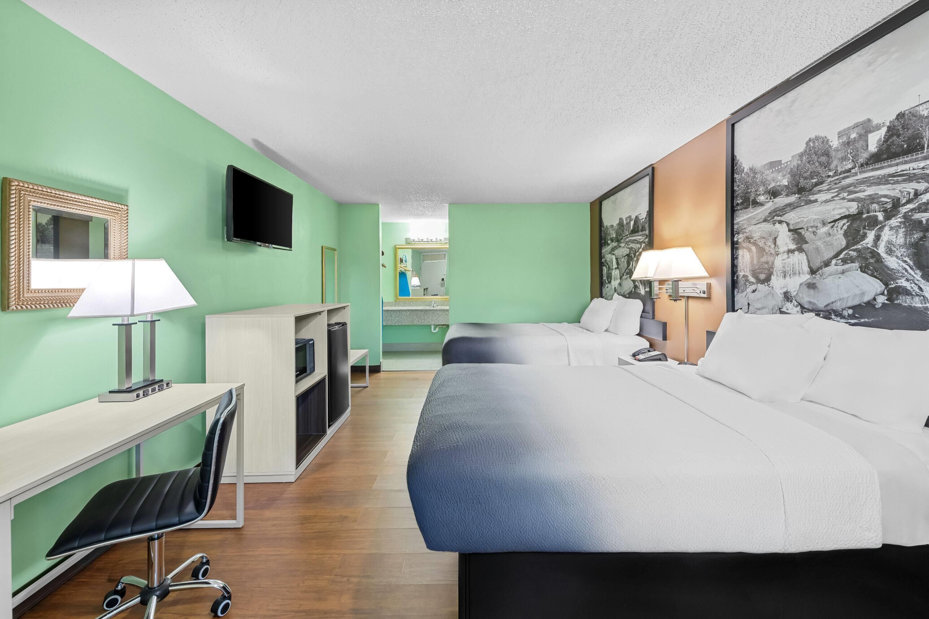 Double Room, 2 Double Beds, Smoking | Iron/ironing board, free cots/infant beds, free WiFi, bed sheets