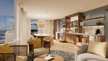 Premium bedding, in-room safe, blackout drapes, cribs/infant beds