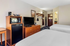 Room, 2 Double Beds | Premium bedding, desk, laptop workspace, iron/ironing board