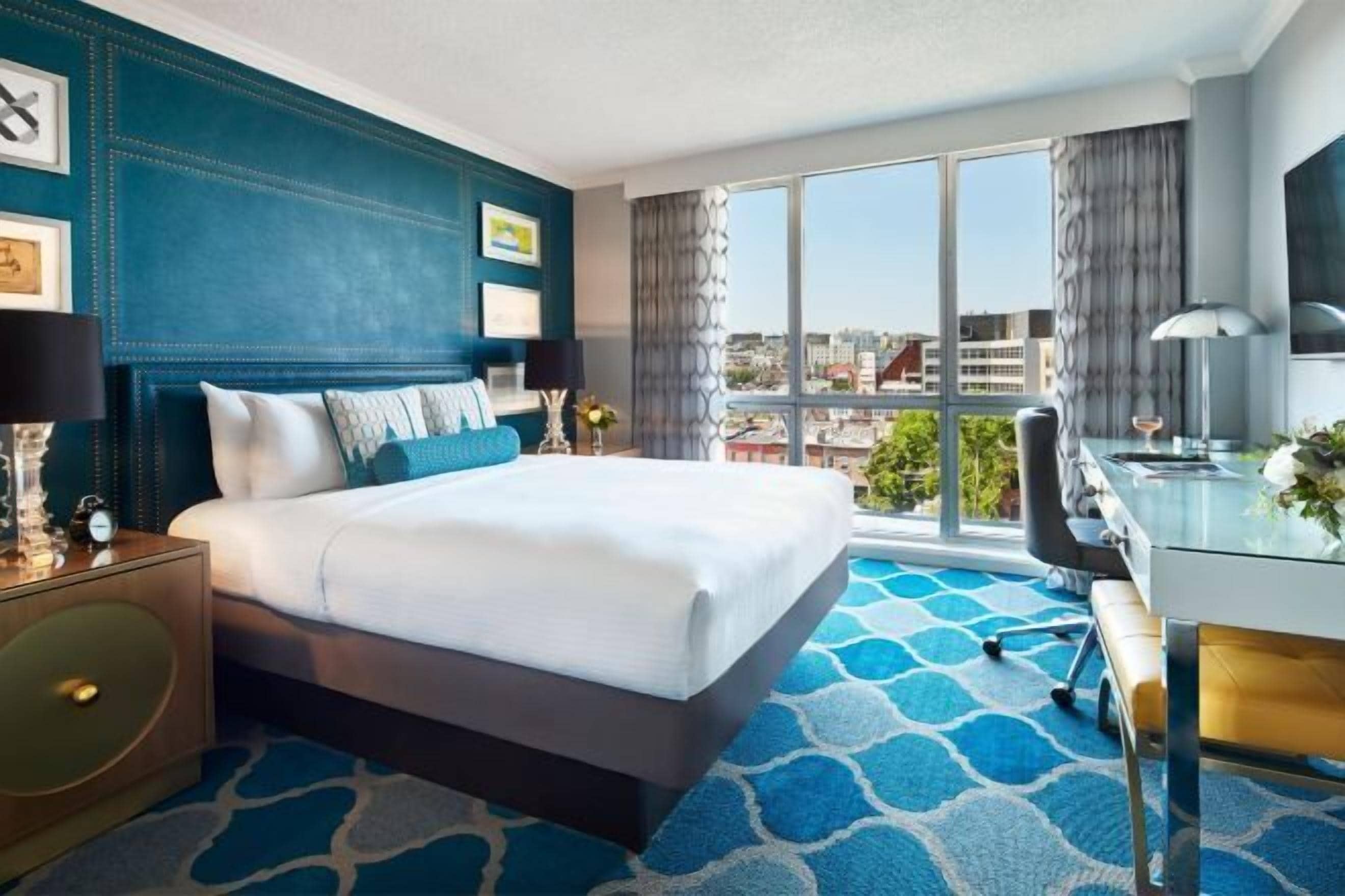 Premium bedding, down comforters, pillowtop beds, in-room safe