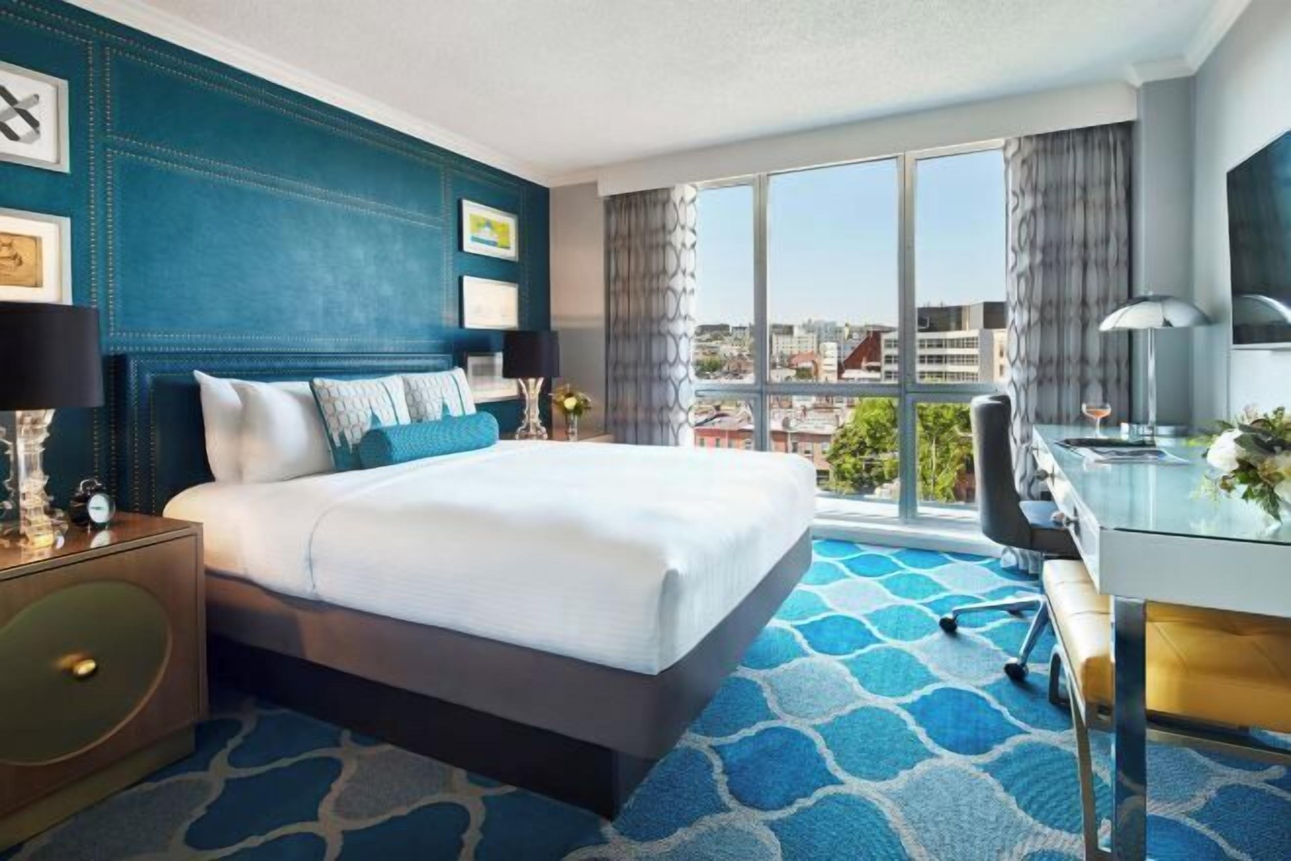 Premium bedding, down comforters, pillowtop beds, in-room safe