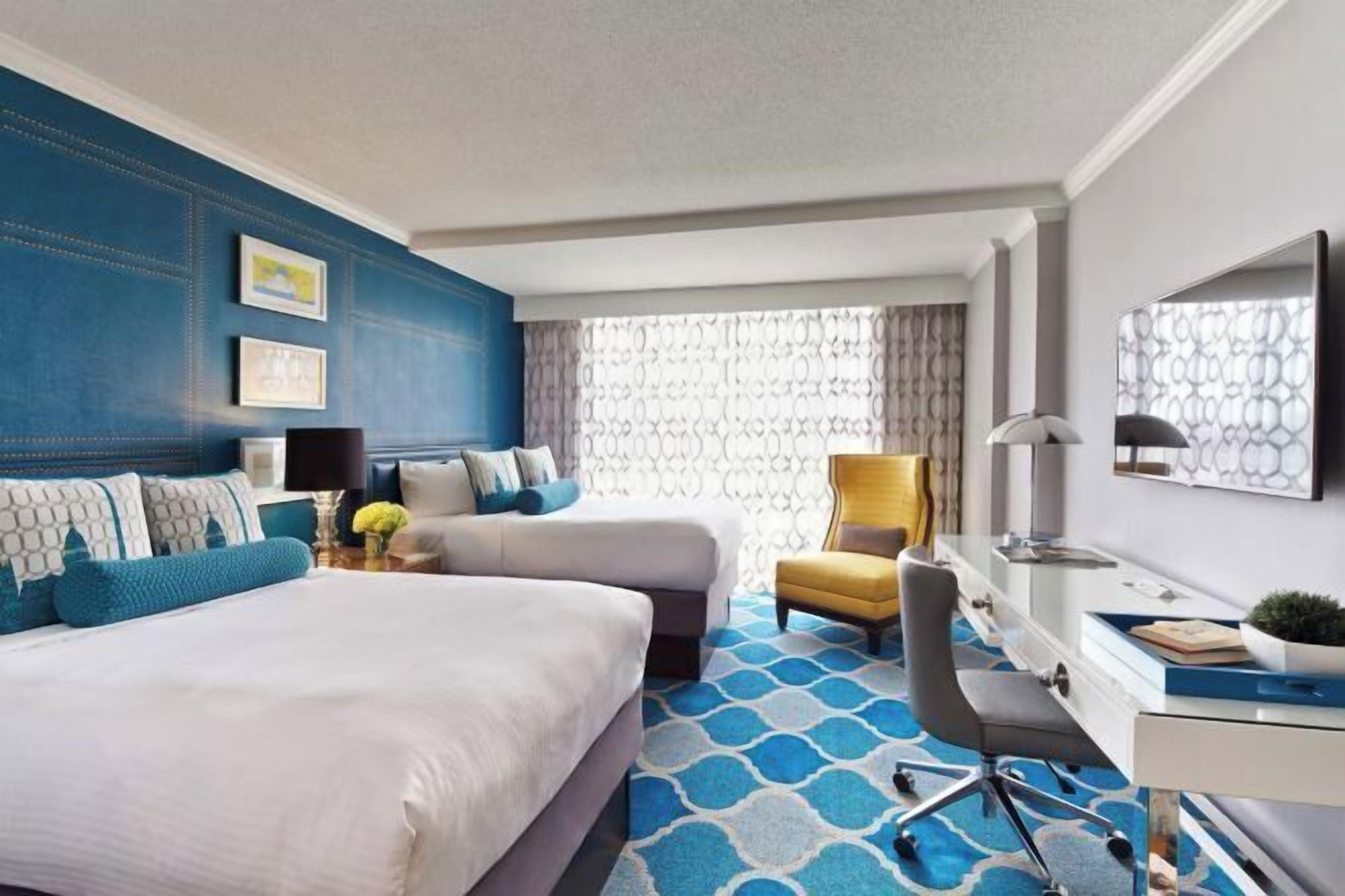 Premium bedding, down comforters, pillowtop beds, in-room safe