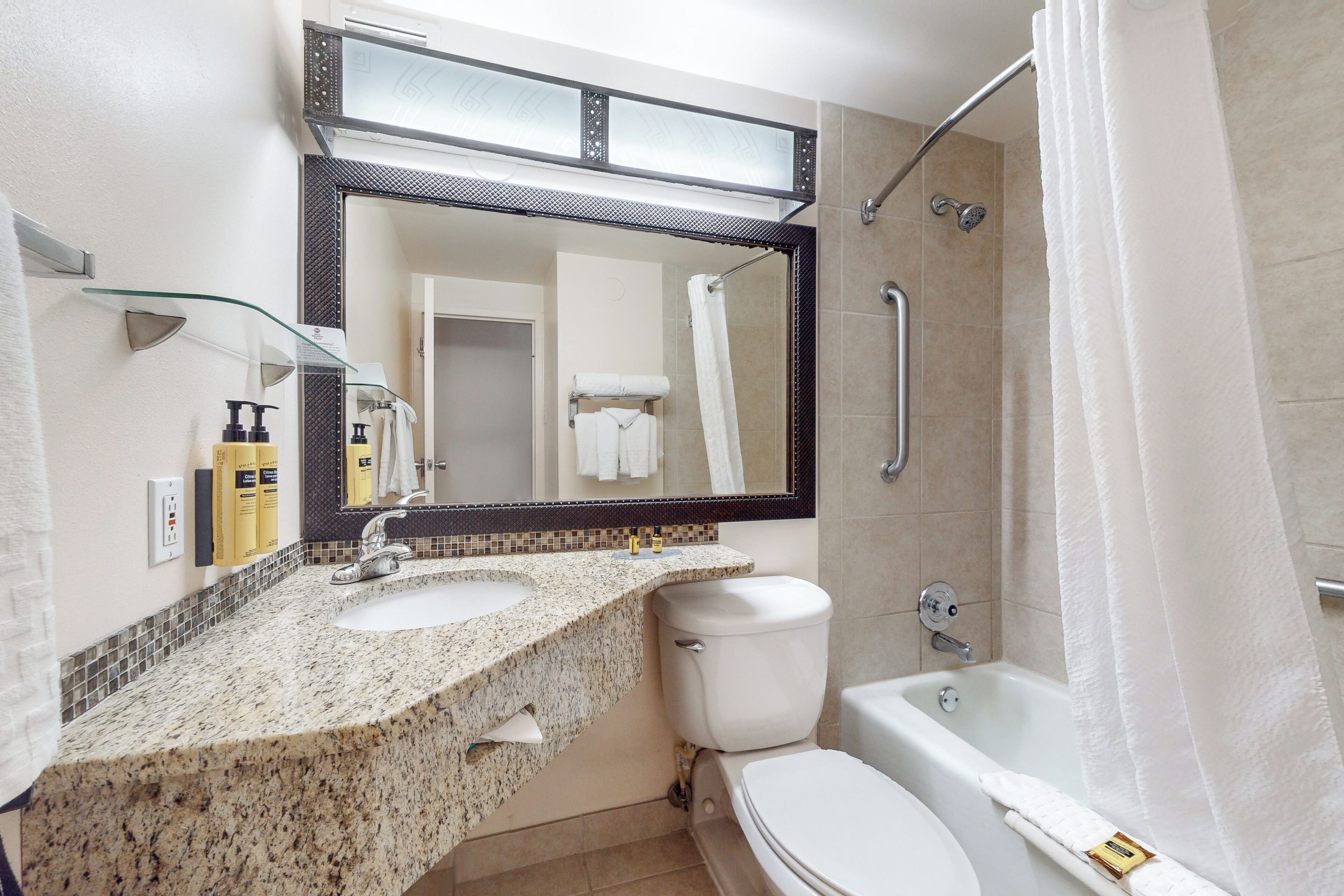 standard room, 2 queen beds, non smoking (pet friendly) | bathroom | eco-friendly toiletries, hair dryer, towels, soap