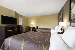 Down duvets, Select Comfort beds, individually decorated, desk
