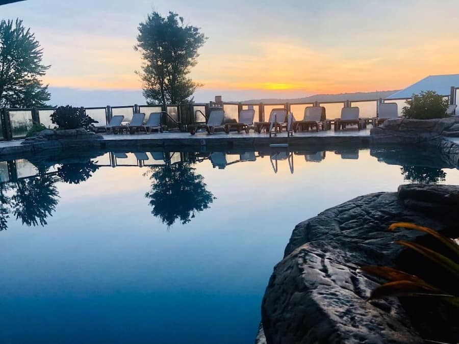 Indoor pool, outdoor pool, open 9:00 AM to 10:00 PM, pool loungers