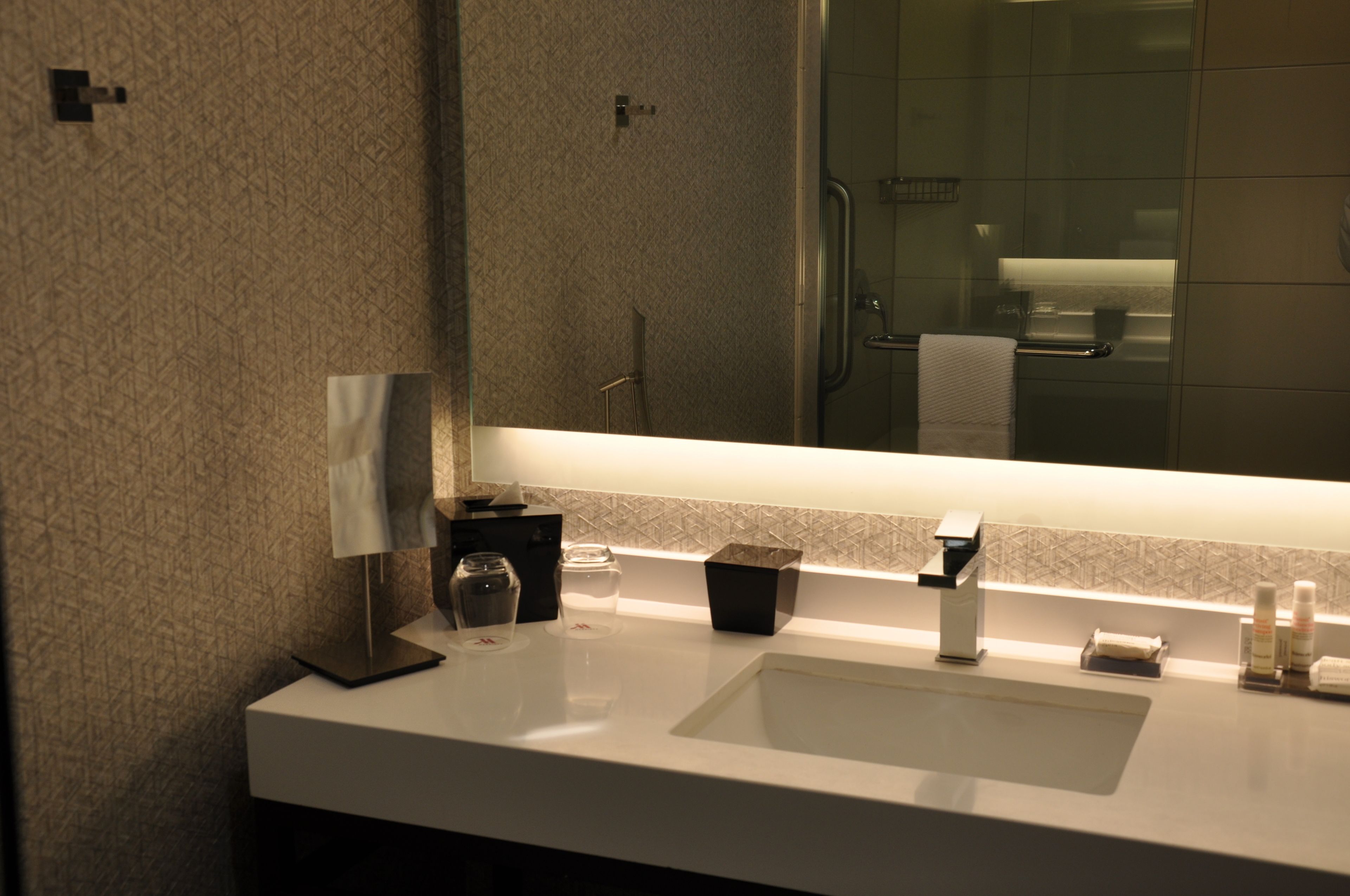 combined shower/bathtub, deep-soaking bathtub, eco-friendly toiletries