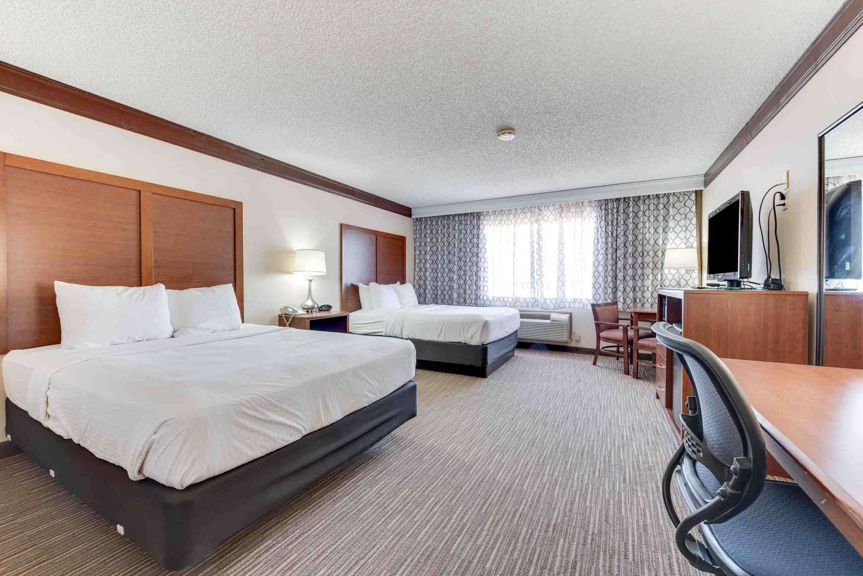 standard room, 2 queen beds, accessible, bathtub | 1 bedroom, desk, blackout curtains, iron/ironing board