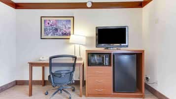 Desk, blackout drapes, iron/ironing board, free WiFi