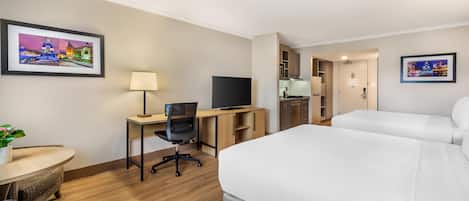 Hypo-allergenic bedding, in-room safe, desk, laptop workspace