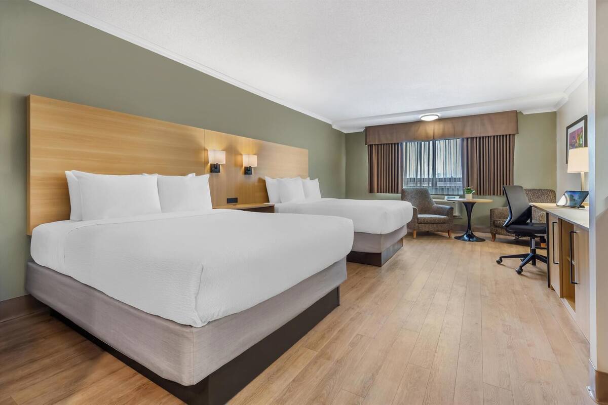 Hypo-allergenic bedding, in-room safe, desk, laptop workspace