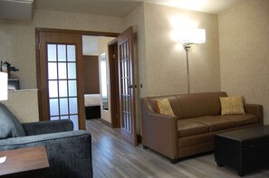 In-room safe, desk, laptop workspace, iron/ironing board