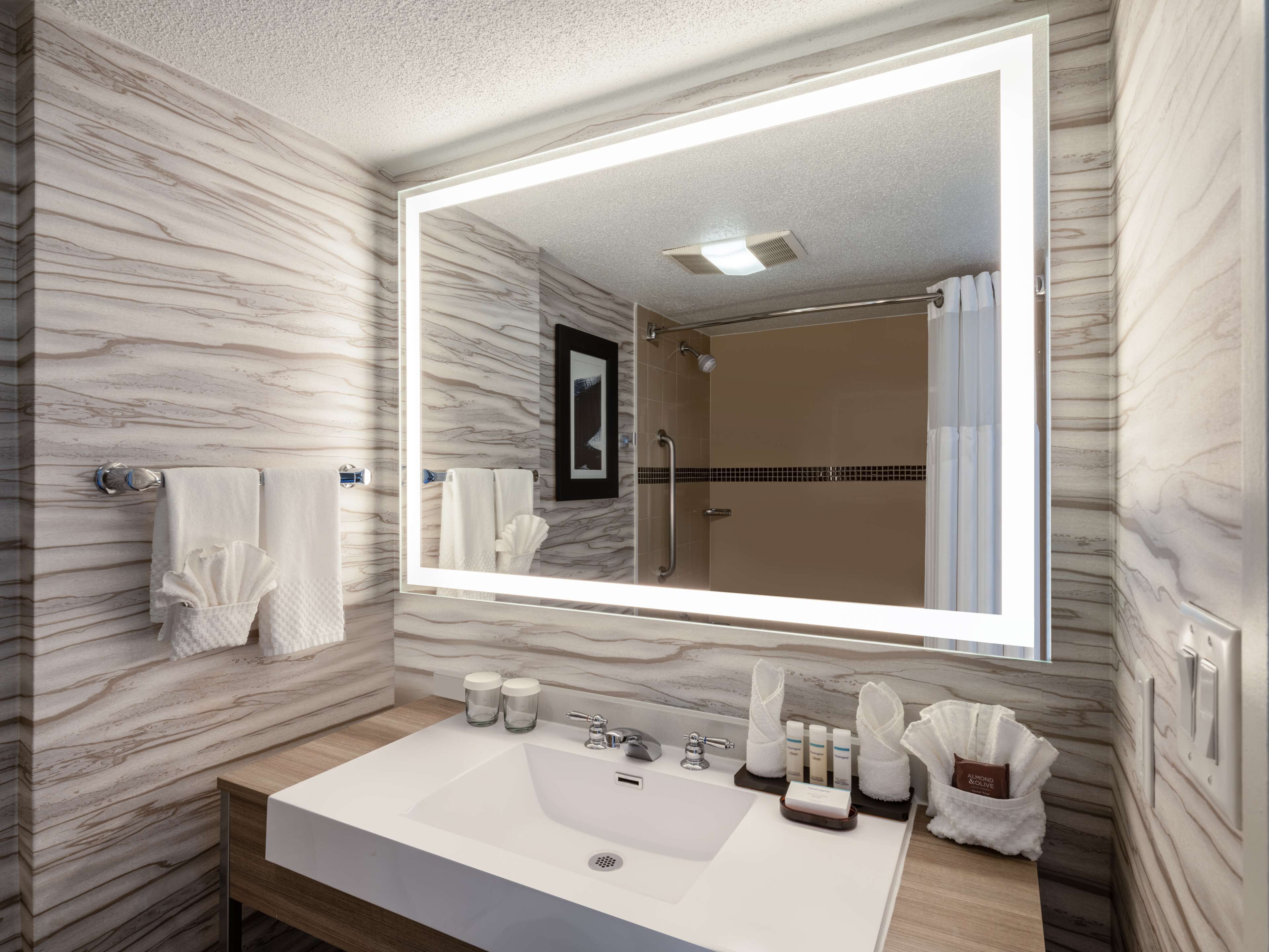 free toiletries, hair dryer, towels, soap