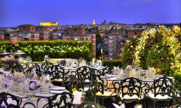 Outdoor banquet area