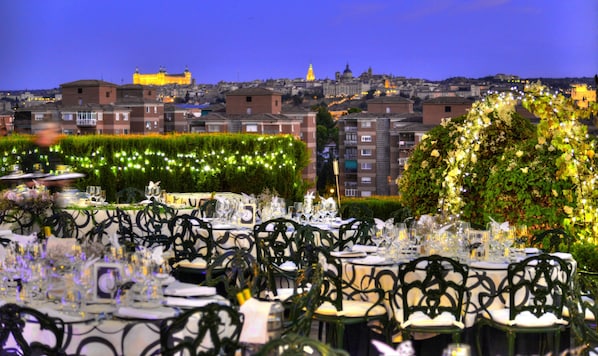 Outdoor banquet area