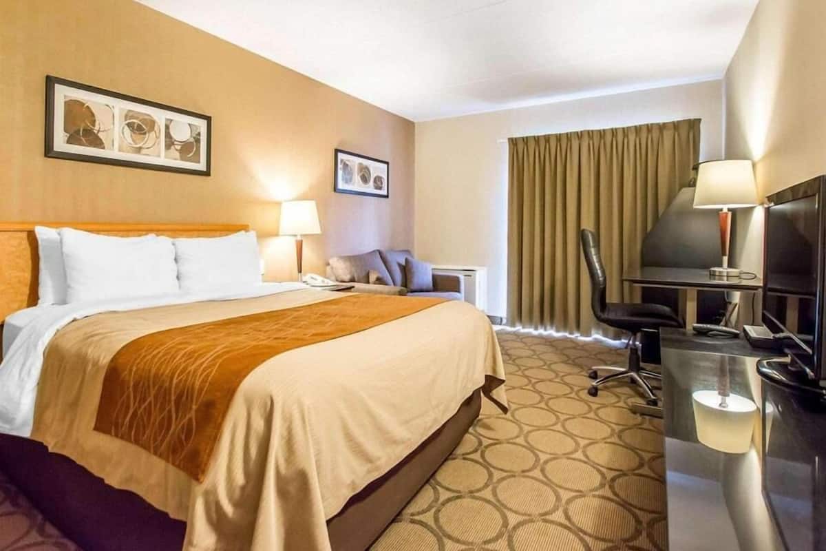 Premium bedding, pillowtop beds, desk, blackout drapes