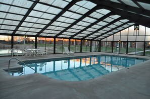 Indoor pool, sun loungers