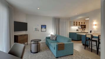 1 bedroom, desk, laptop workspace, blackout drapes