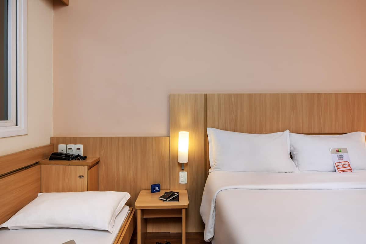 standard room, multiple beds | desk, blackout curtains, soundproofing, iron/ironing board